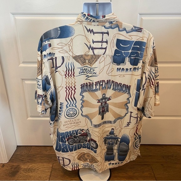 Harley Davidson Vintage Tori Richards Hawaiian Shirt Size XL - Picture 4 of 8